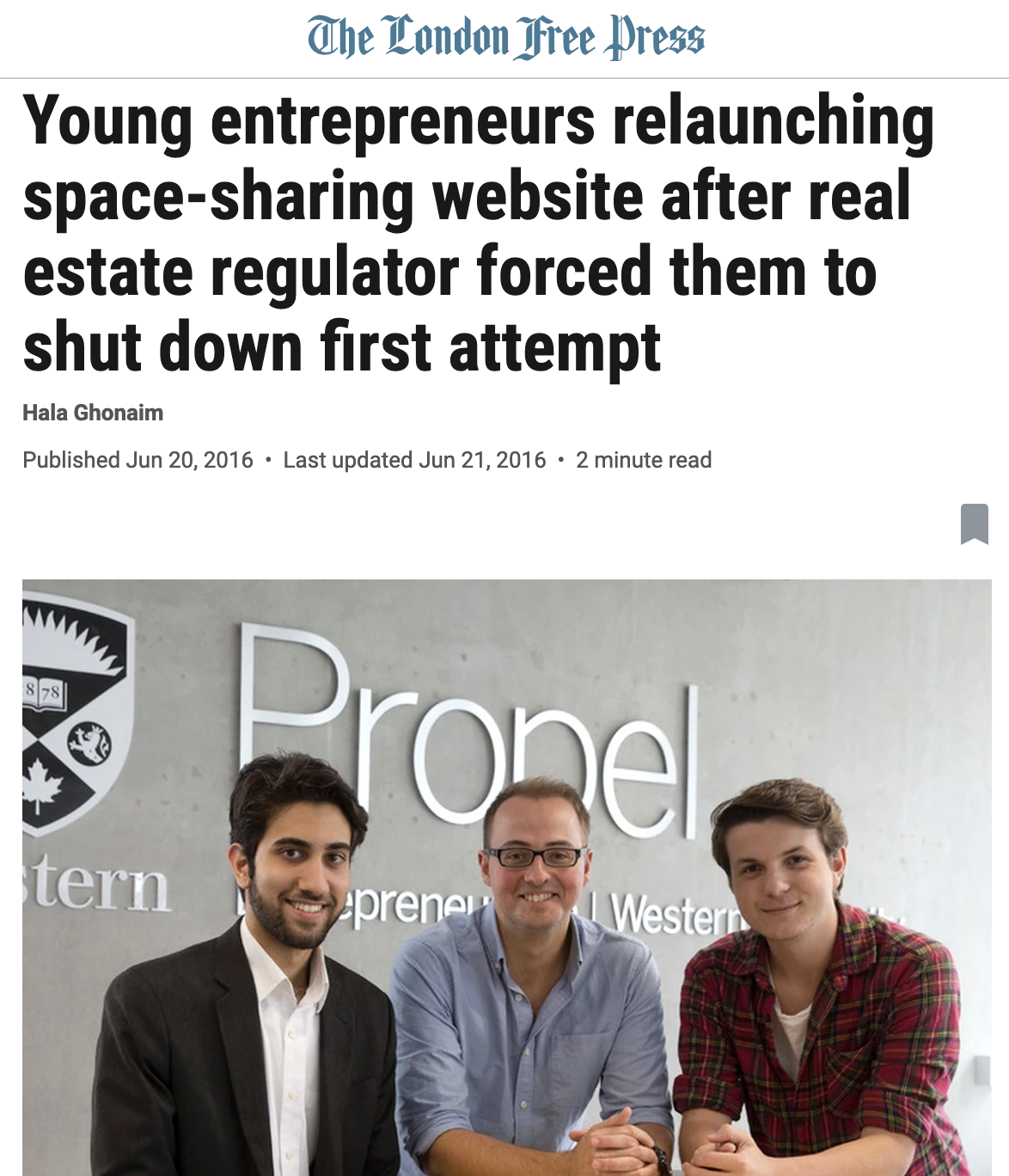 Screenshot of Fillspaces Article